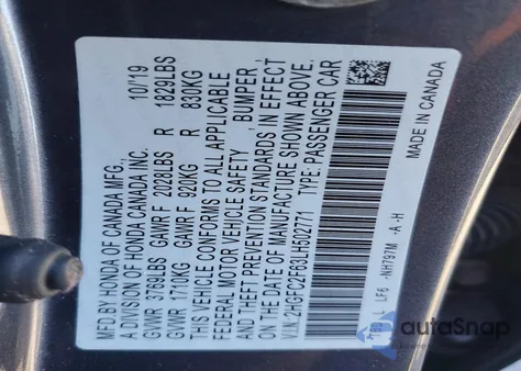 2020 Honda Civic Lx z USA, uszkodzony, nr VIN 2HGFC2F63LH502771